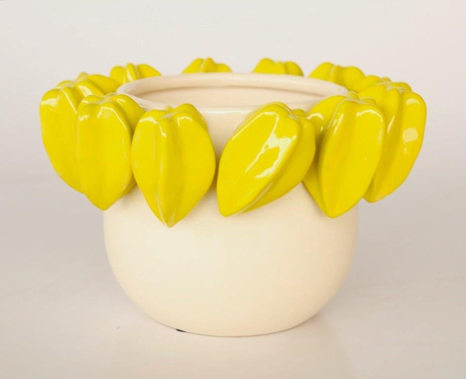 Cream & Lime Green Fruit Planter